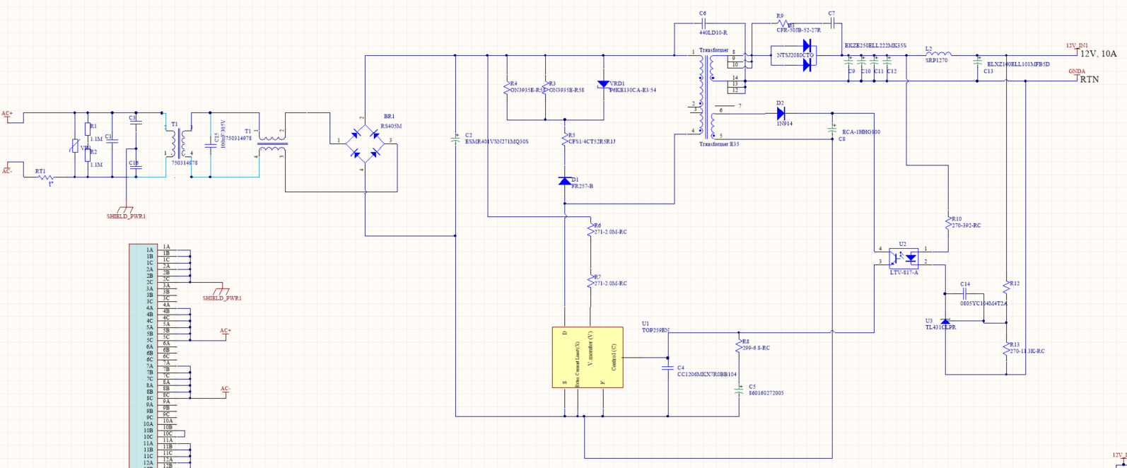 Power supply with TOP259EN - 120W | Power Integrations, Inc.