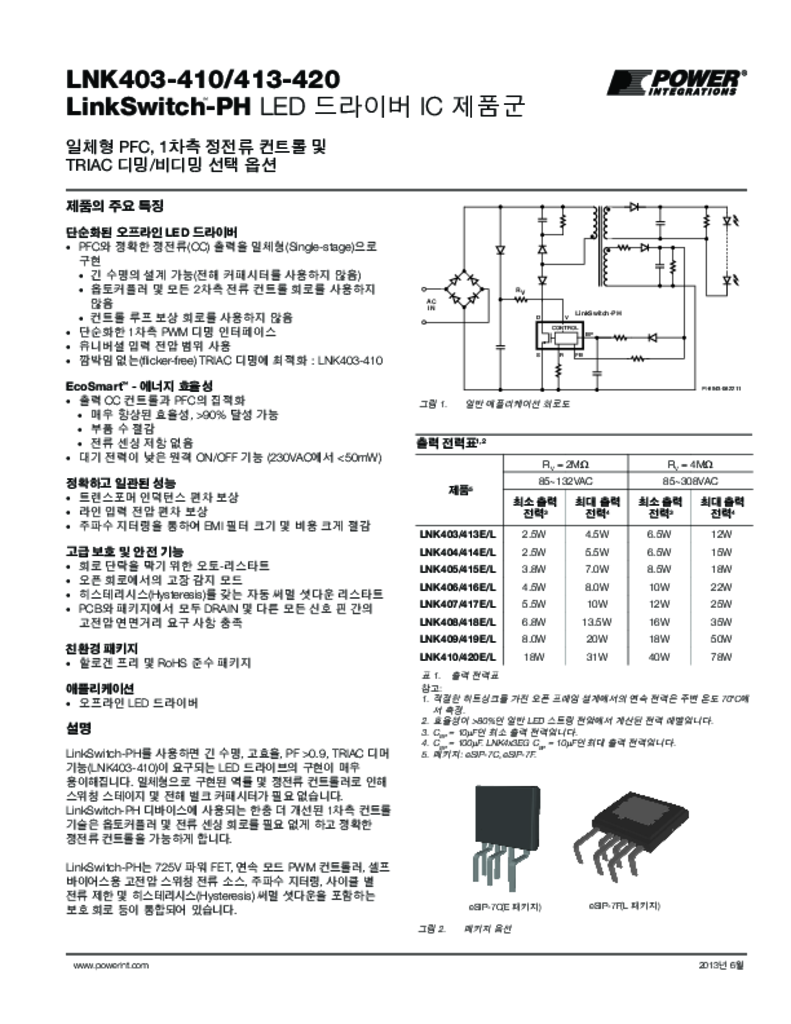 LinkSwitch-PH 데이터 시트