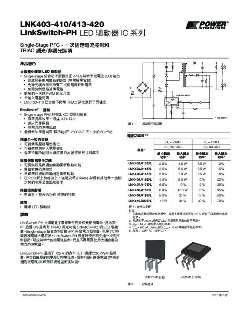 LinkSwitch-PH 產品規格型錄