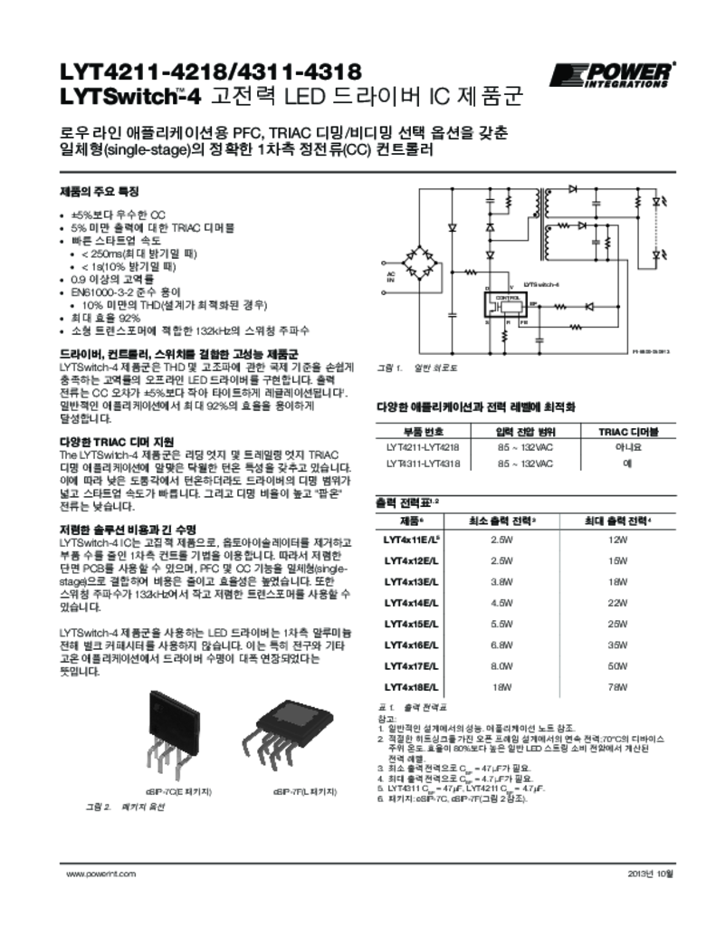 LYTSwitch-4 Datasheet LYTSwitch-4 Datasheet