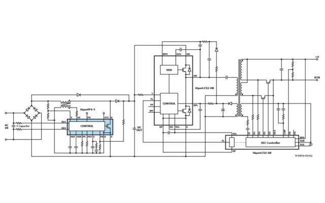 典型應用電路圖 (與 HiperLCS-2 晶片組結合使用)