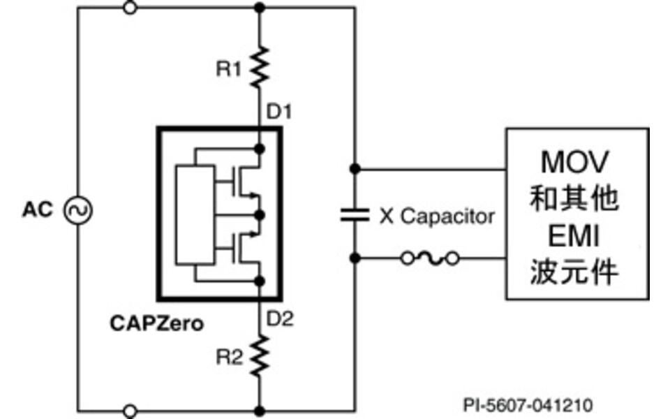 CAPZero 图1. 典型应用 – 非简化的电路