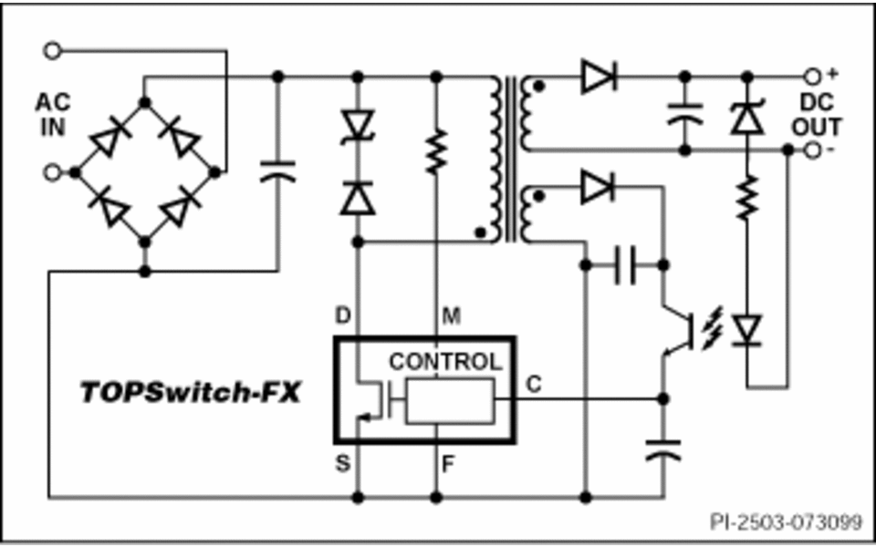 TOPSwitch-FX Schematic Typical Flyback Application