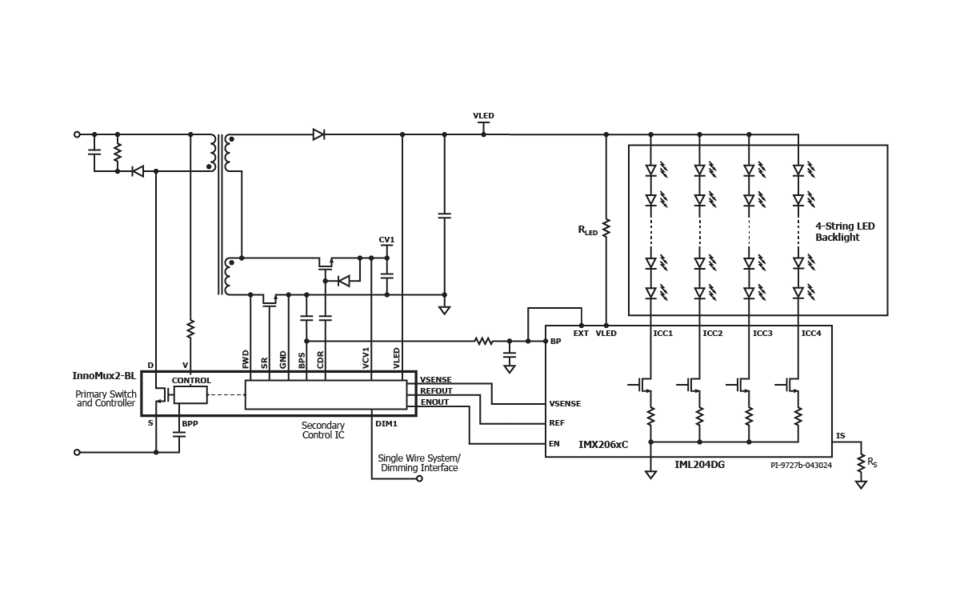 Typical Application with 1 CV and 4 LED Strings