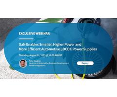 PI Webinar - PowiGaN Enables More Efficient Power Supplies for Electric Vehicles